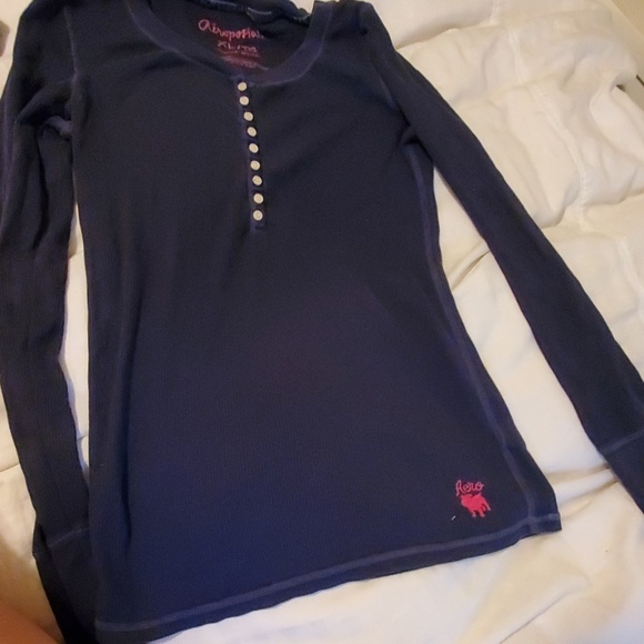 Aeropstale navy blue long sleeve shirt - Picture 2 of 2